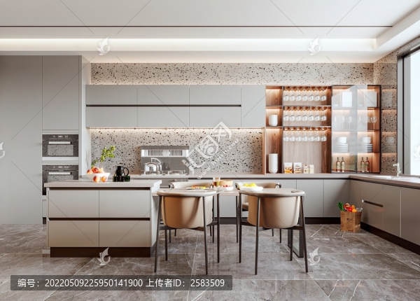 現(xiàn)代廚房餐廳效果圖
