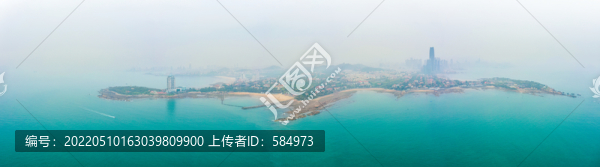 航拍山東青島太平灣海岬角