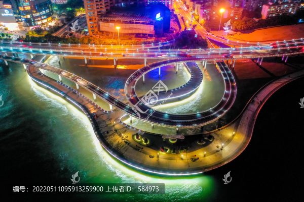 航拍廈門演武大橋夜景