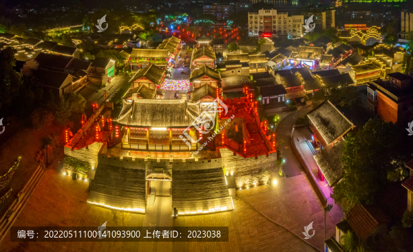 贛州江南宋城夜景航拍