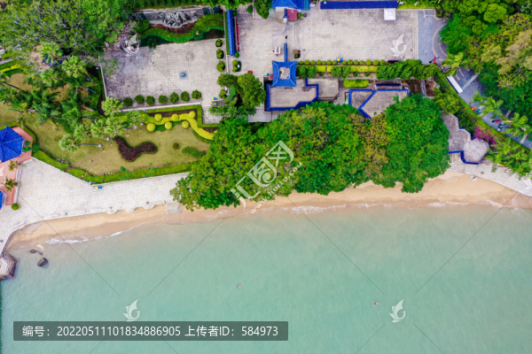航拍福建廈門鼓浪嶼海灘