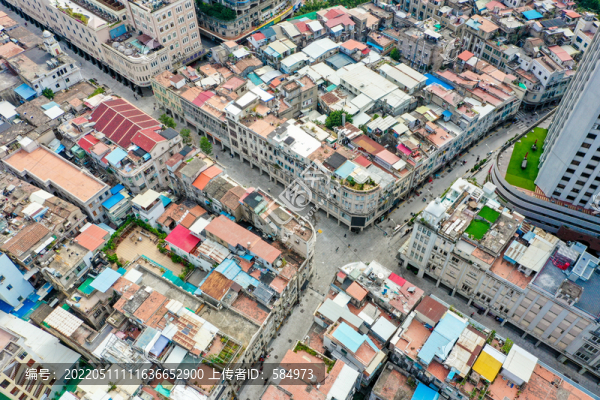 航拍福建廈門中山路步行街區(qū)