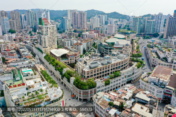 航拍福建廈門中山路步行街區(qū)