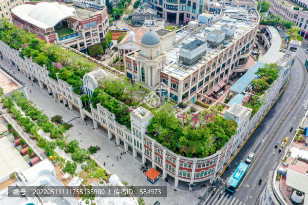 航拍福建廈門中山路步行街區(qū)