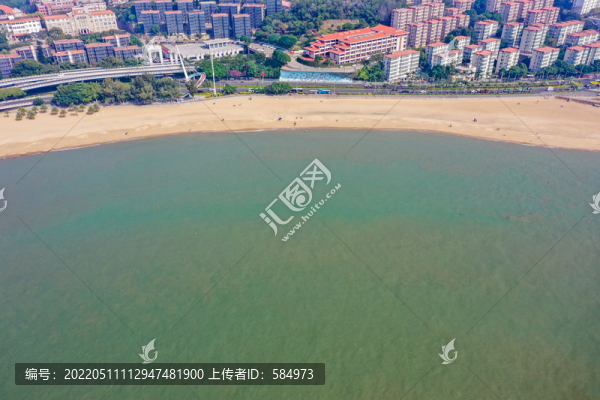 航拍廈門(mén)演武大橋白城沙灘
