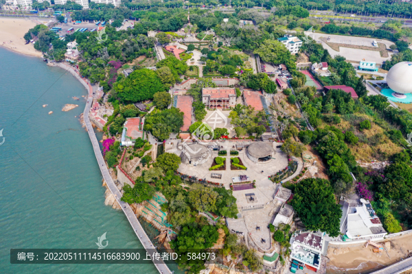 航拍福建廈門(mén)胡里山炮臺(tái)