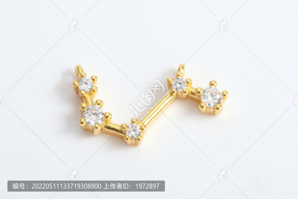 黃金星座鑲鉆吊墜