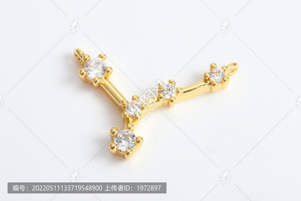 黃金多星座鑲鉆吊墜