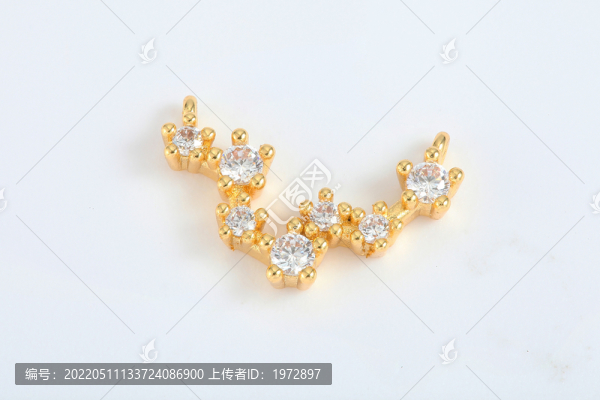 黃金七連星星座鑲鉆吊墜