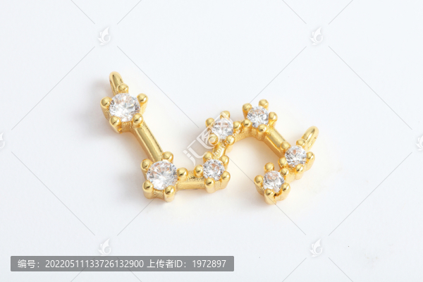 黃金七星星座鑲鉆吊墜