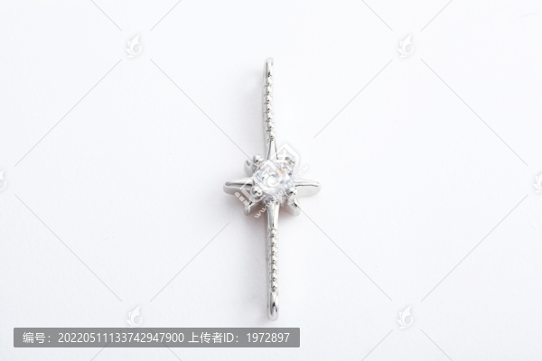 鉑金八角星鑲鉆吊墜