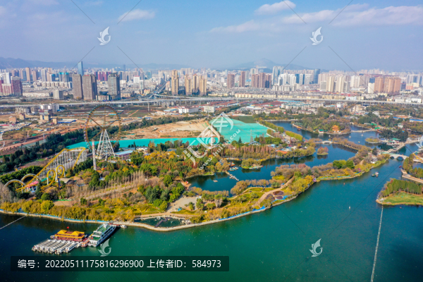 航拍云南昆明大觀公園滇池草海