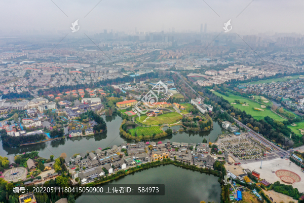 航拍昆明云南民族村