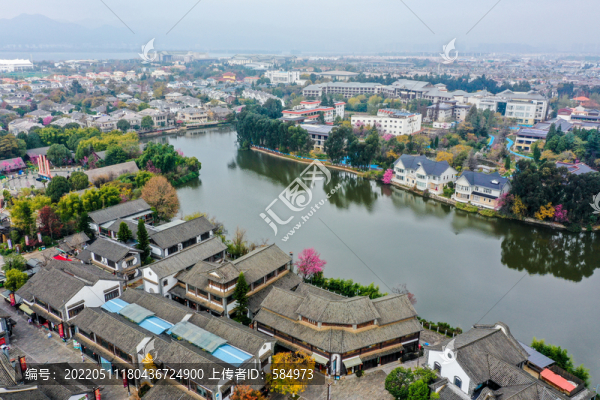 航拍昆明云南民族村