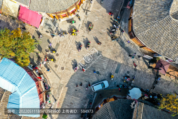 航拍云南昆明老街街區(qū)風光