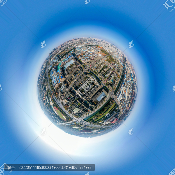 航拍云南昆明官渡古鎮(zhèn)全景圖