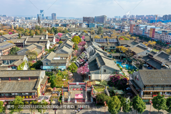 航拍云南昆明官渡古鎮(zhèn)風(fēng)光