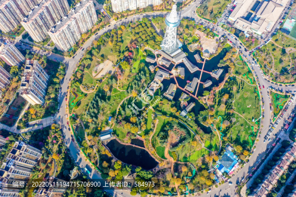 航拍云南昆明世紀(jì)城如意公園