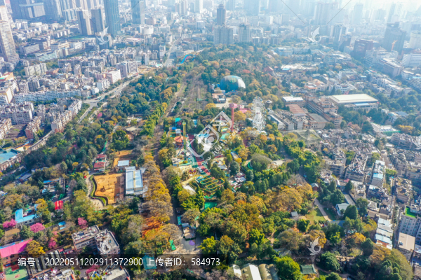 航拍云南昆明圓通山昆明動物園