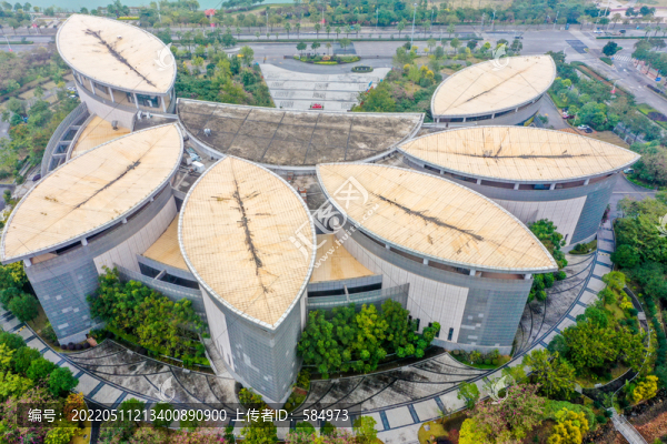 航拍廣西南寧博物館展館建筑