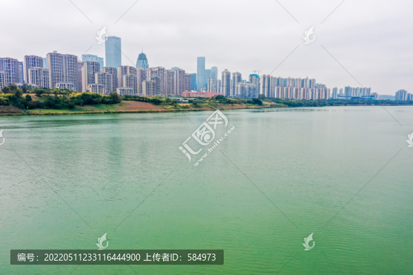 航拍廣西南寧邕江風(fēng)光