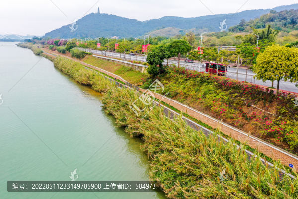 航拍廣西南寧邕江風(fēng)光