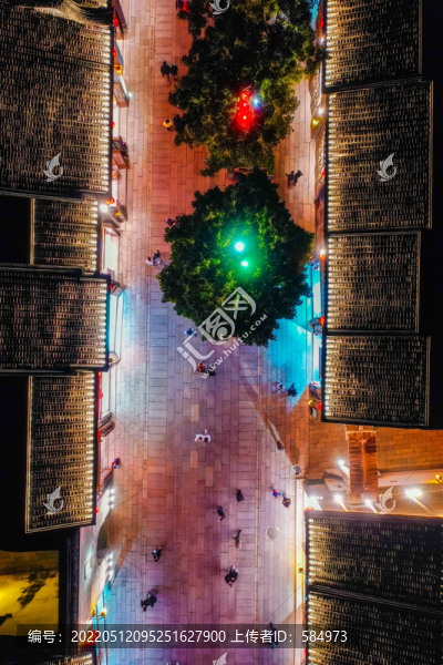 航拍福州三坊七巷歷史街區(qū)夜景