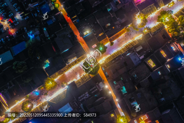 航拍福州三坊七巷歷史街區(qū)夜景