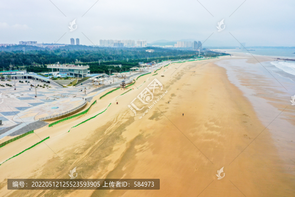 航拍福州平潭龍鳳頭海濱浴場