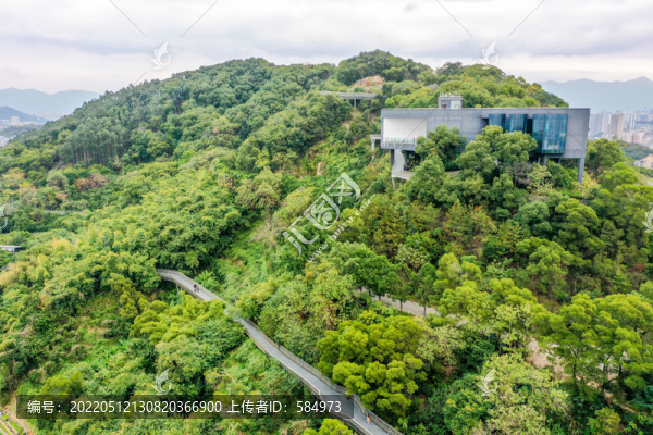 航拍福州城市森林步道福州福道
