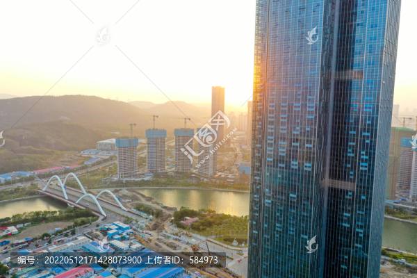 航拍珠海橫琴十字門中央商務(wù)區(qū)