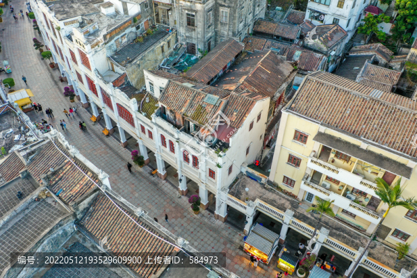 航拍廣東中山孫文西路步行街