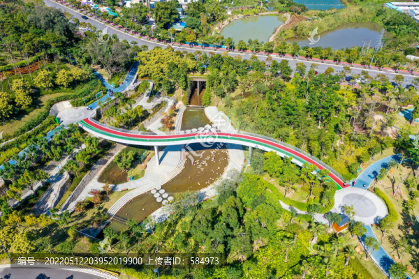 航拍廣東中山市兒童公園