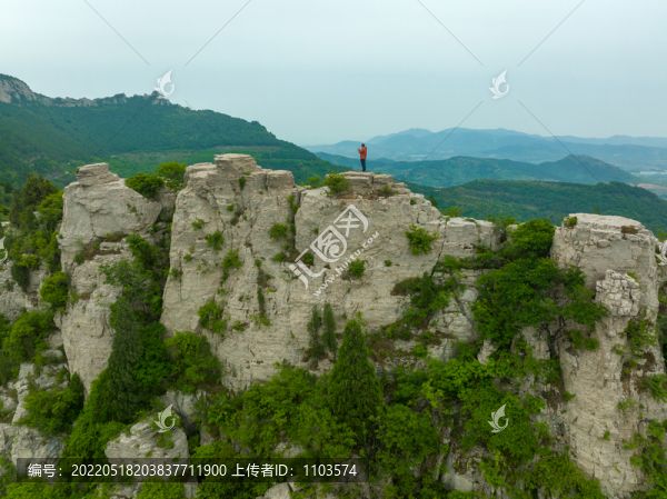 航拍濟南長清馬山