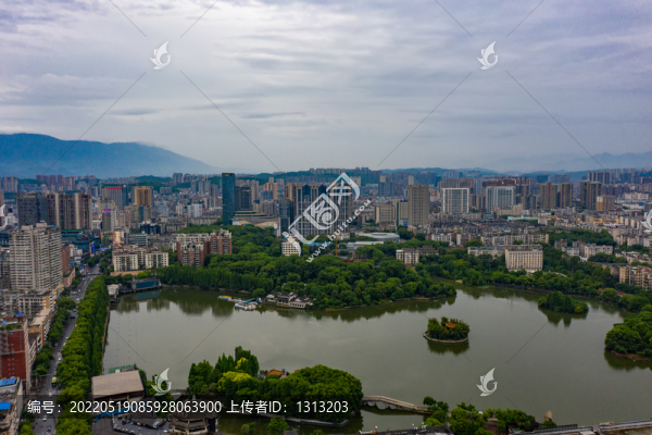 航拍湖南郴州城市風光