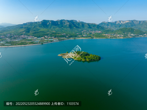 航拍濟南臥虎山水庫