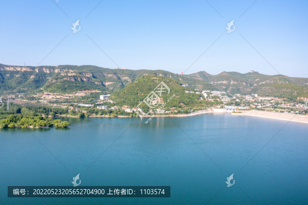 航拍濟(jì)南臥虎山水庫(kù)