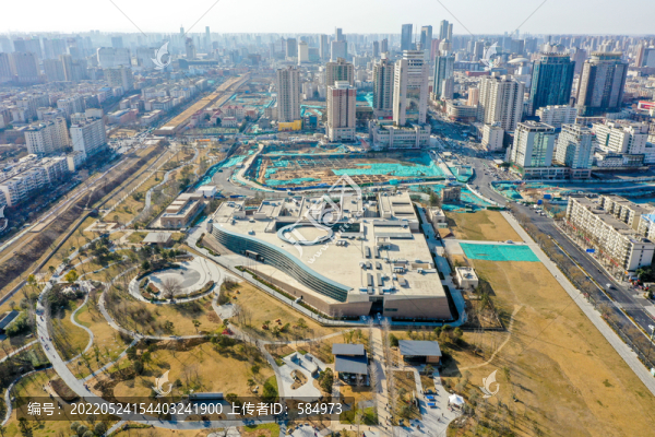 航拍河南鄭州商都遺址博物院