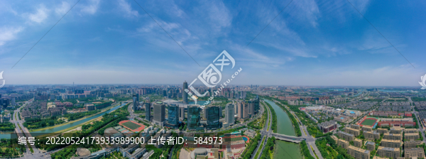 航拍河南鄭州鄭東新區(qū)CBD
