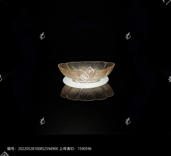 水晶八曲長杯