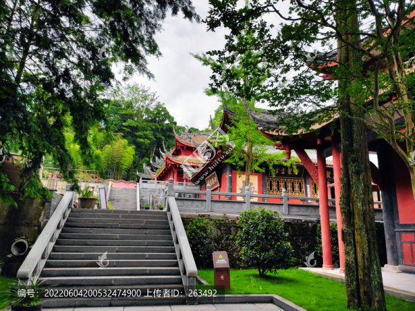 云峰寺石階寺廟樓角