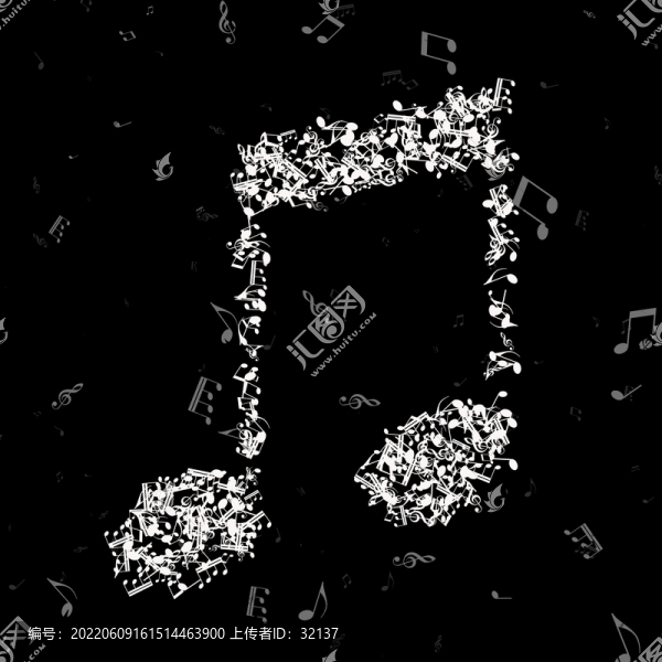 黑底音樂(lè)符號(hào)裝飾畫