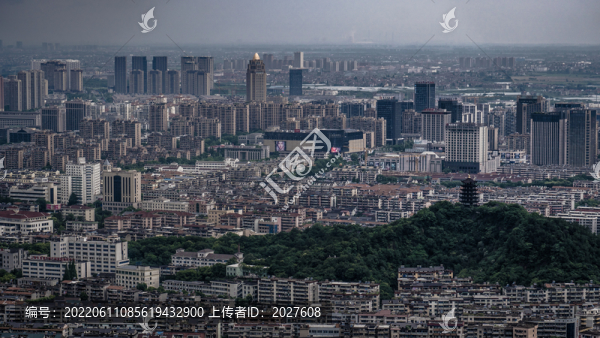 龍山俯瞰紹興上虞城市風光