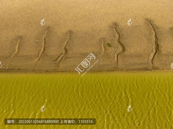 航拍山東東營(yíng)黃河口潮汐樹