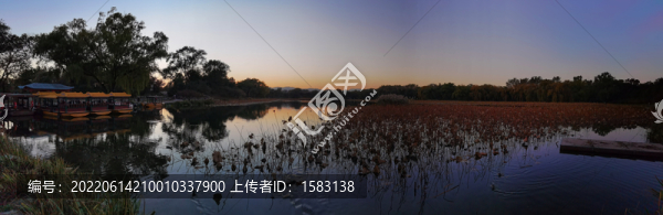 圓明園湖景全景照