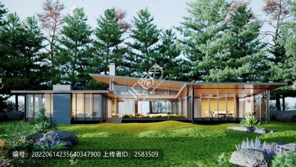 現(xiàn)代平層別墅效果圖