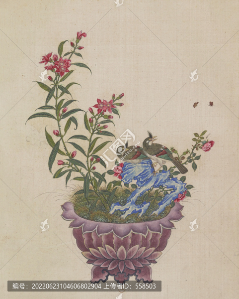 山水盆景國畫