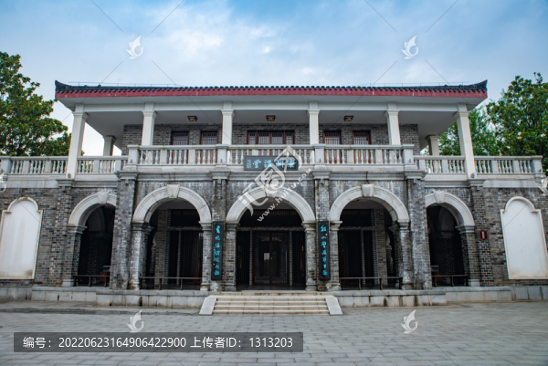 航拍湖南衡陽東洲島船山書院