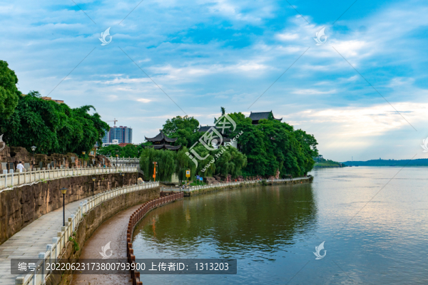 航拍湖南衡陽(yáng)石鼓書院素材
