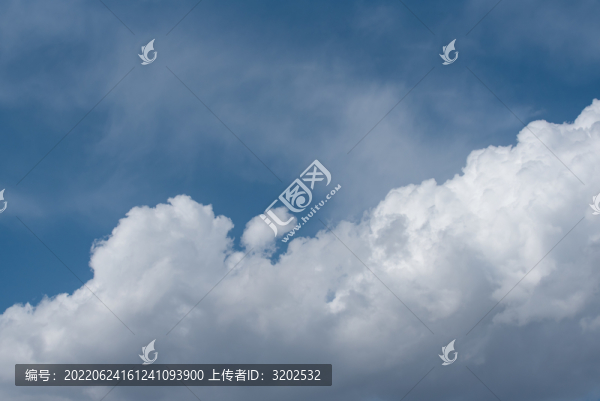 藍天白云特寫照片